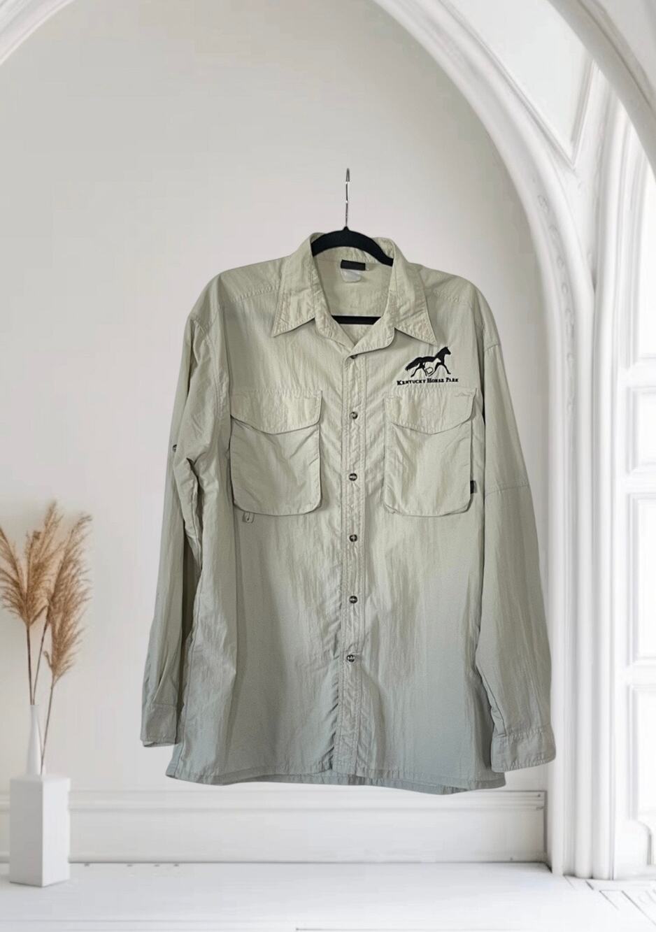 Ouray Sportswear Fishing Shirt Mens Button Up  Beige Large